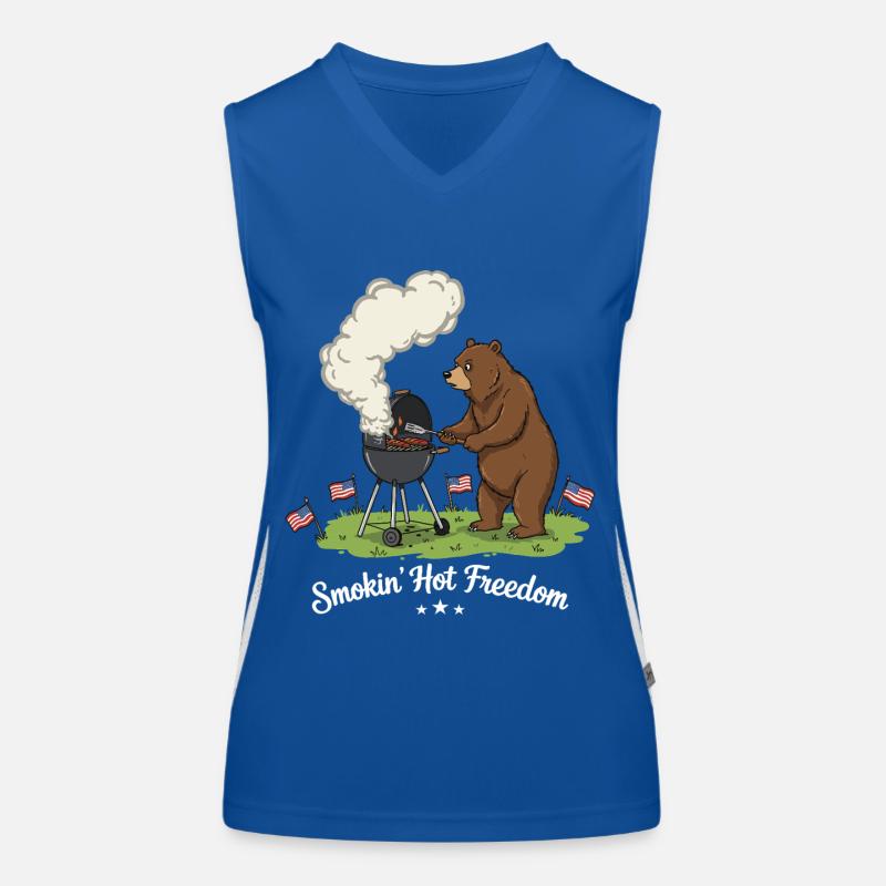 Bärenstarkes Grillvergnügen Funktionelles Kontrast-Tank Top für Frauen
