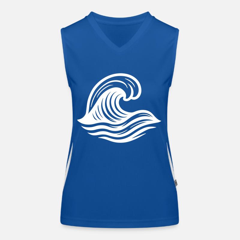 Wave Symbol Ocean Women's Functional Contrast Tank Top