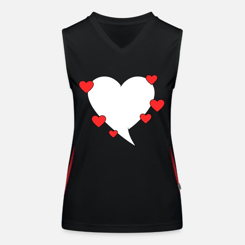 Sprechblase mit Herzen Funktionelles Kontrast-Tank Top für Frauen