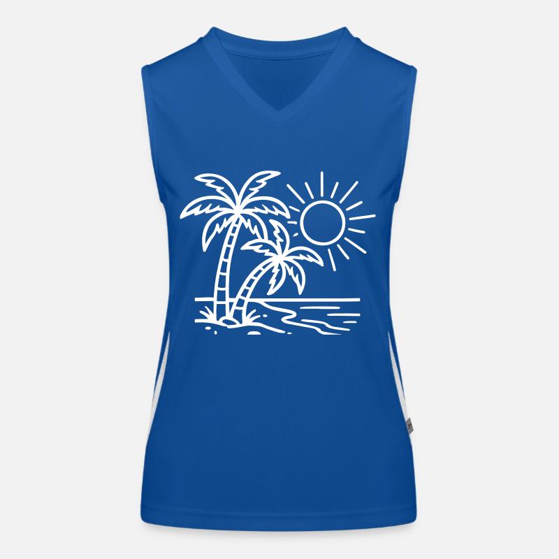 Plage de Island Palm Trees Débardeur respirant contrasté Femme
