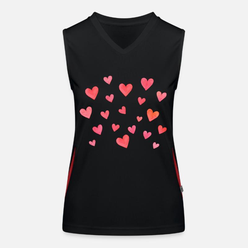 herzen Funktionelles Kontrast-Tank Top für Frauen