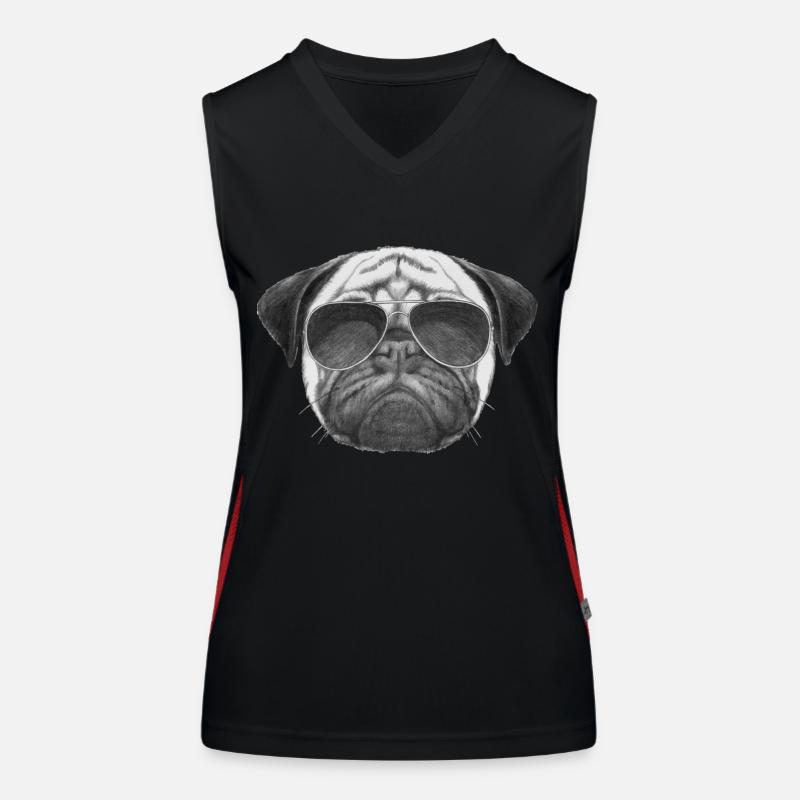 mops pug Débardeur respirant contrasté Femme
