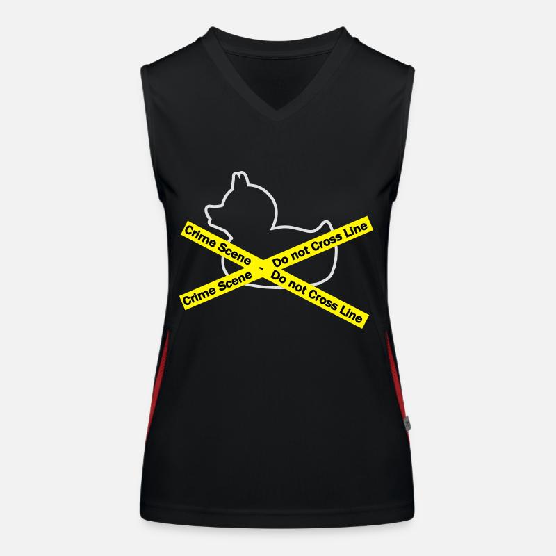Crime Scene duck, Do not cross the line Women's Functional Contrast Tank Top