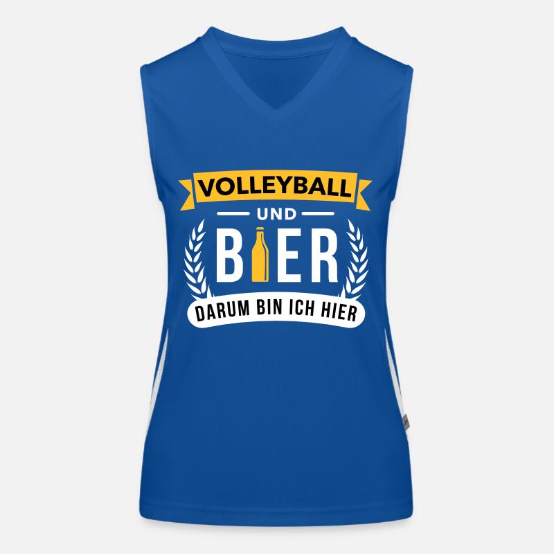 Volleyball & Bier darum bin ich hier Funktionelles Kontrast-Tank Top für Frauen