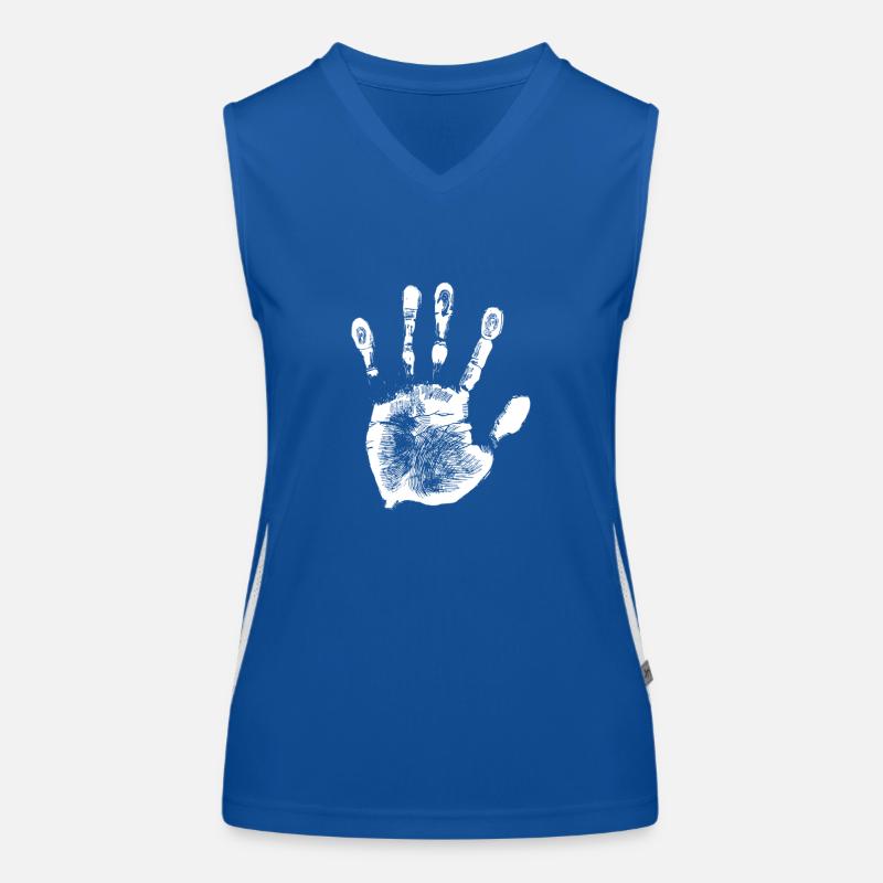 Weiße Hand. Geschenk Funktionelles Kontrast-Tank Top für Frauen