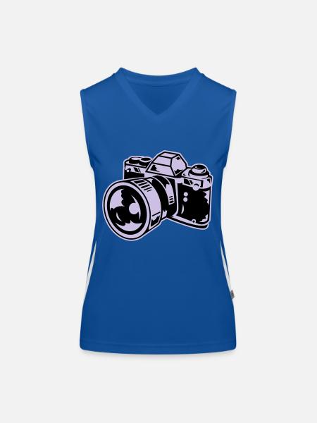 camera - Débardeur respirant contrasté Femme - bleu/blanc - Devant