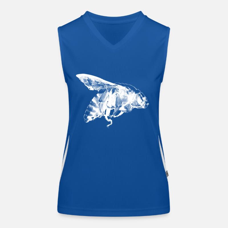 Vintage bee design Women's Functional Contrast Tank Top