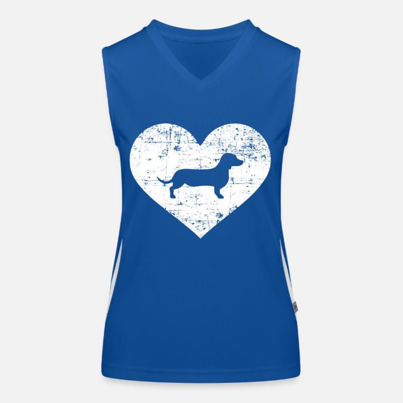Dackel Funktionelles Kontrast-Tank Top für Frauen