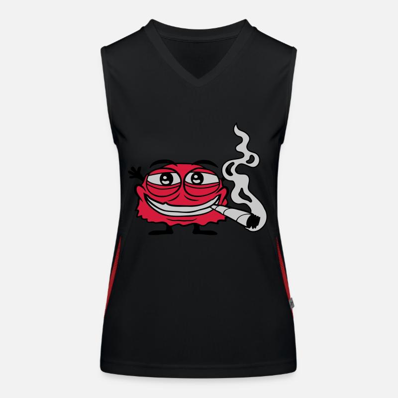 Weed smoking funny monster Women's Functional Contrast Tank Top