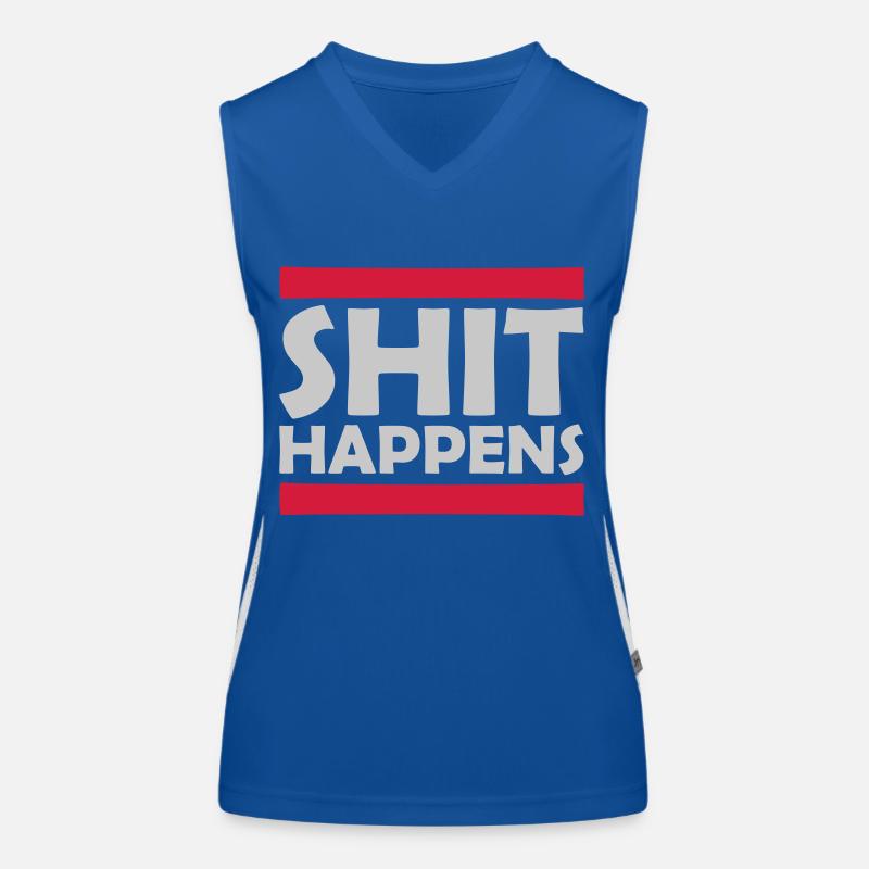 Shit happens fun saying Women's Functional Contrast Tank Top