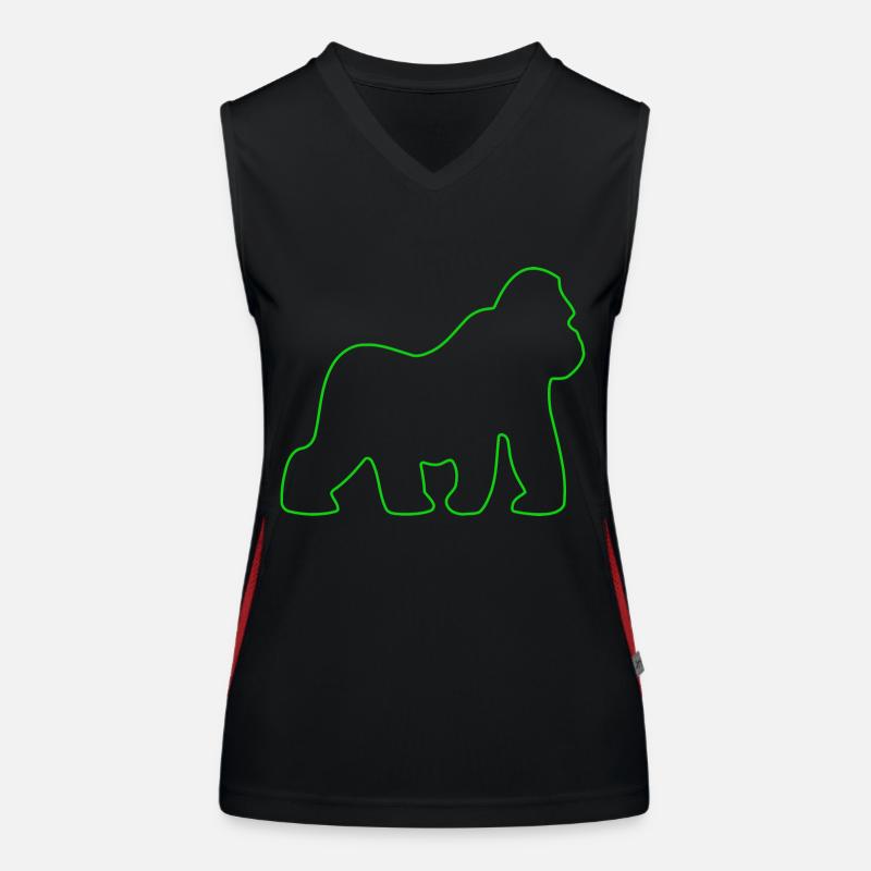 Gorilla, Silverback, Monkey, Monkey, Gorillas, Women's Functional Contrast Tank Top