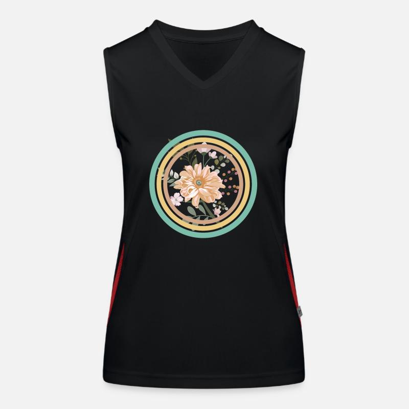 Blumenring Funktionelles Kontrast-Tank Top für Frauen