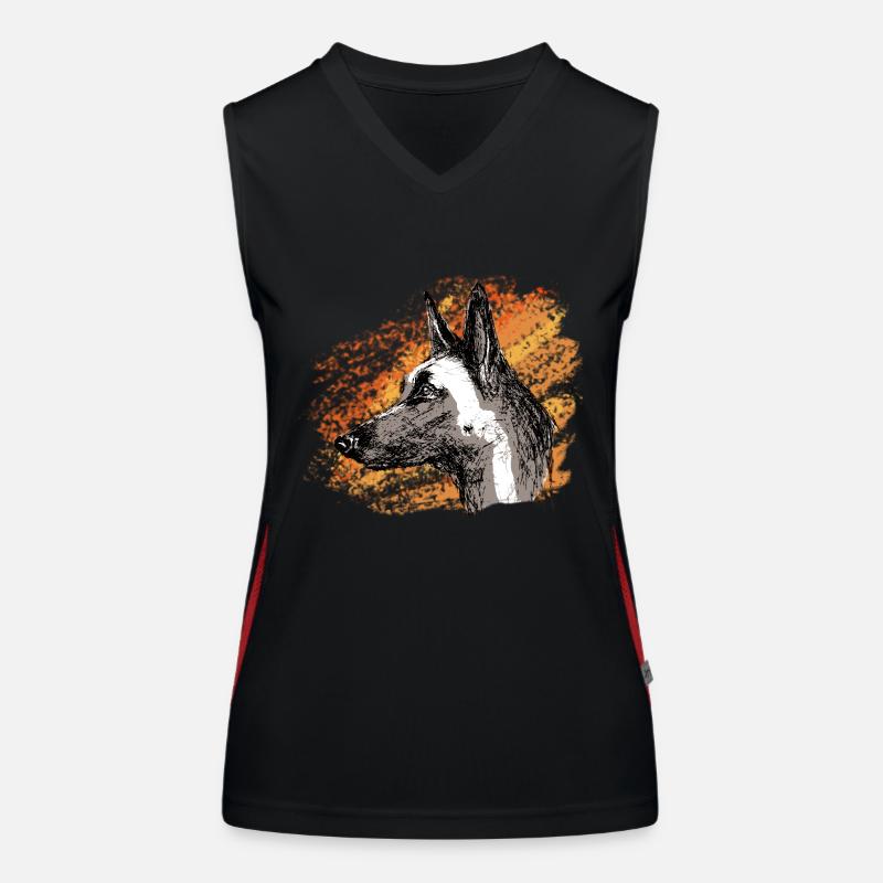 malinois de feu Débardeur respirant contrasté Femme
