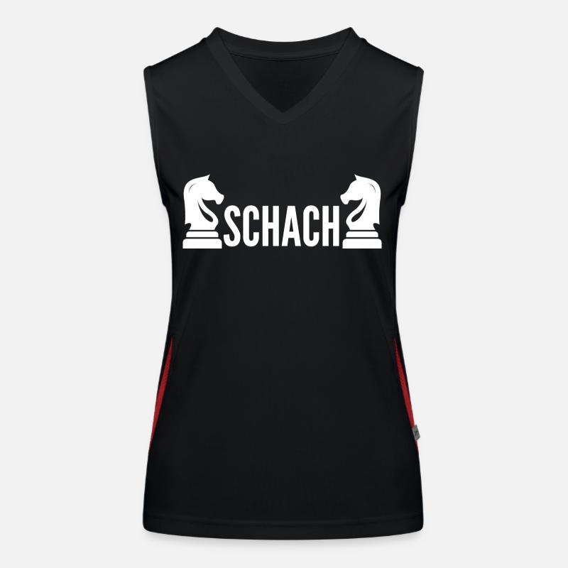 Schach Geschenk Schachspieler Queens Gambit Funktionelles Kontrast-Tank Top für Frauen
