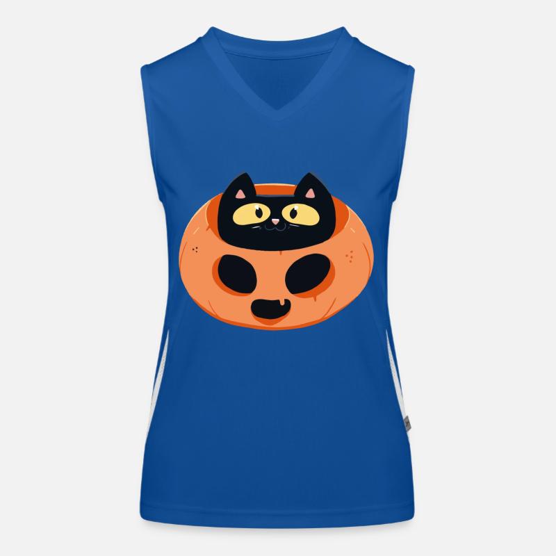 Kürbiskatze Funktionelles Kontrast-Tank Top für Frauen