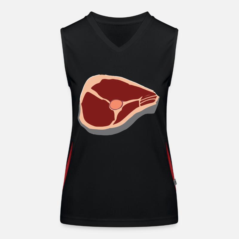 Steak Fleisch Rindfleisch Essen und Grillen T-Bone Funktionelles Kontrast-Tank Top für Frauen