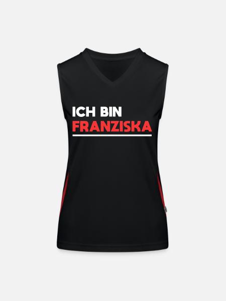 Franziska Name Spruch für stolze Franziskas - Funktionelles Kontrast-Tank Top für Frauen - Schwarz/Rot - Vorne