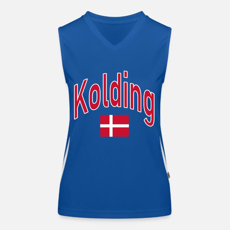 Drapeau de Kolding Danemark Débardeur respirant contrasté Femme