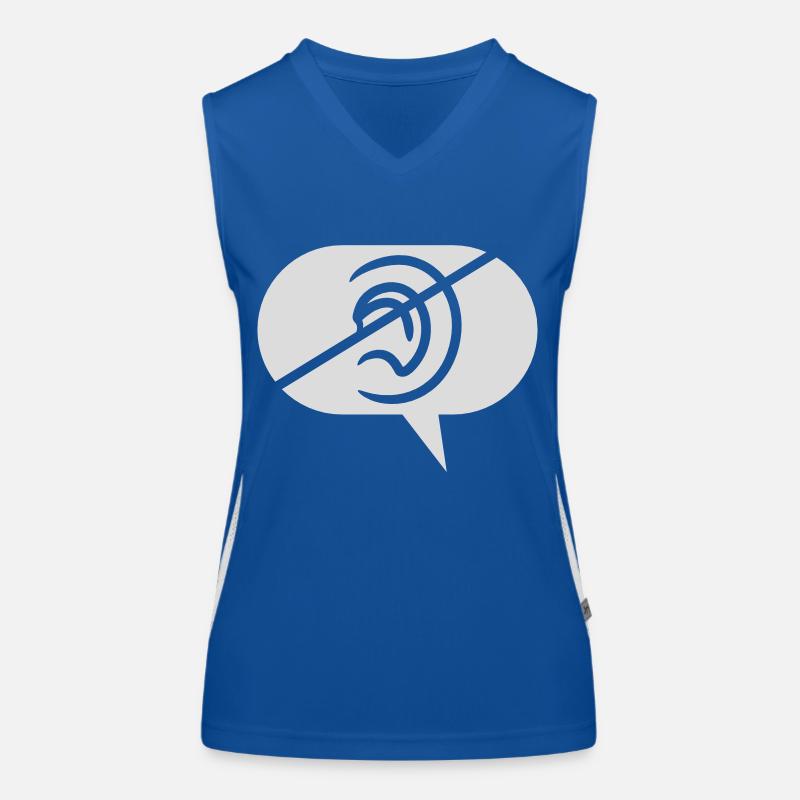 Symbole d’écoute interdit Bulle de discours Débardeur respirant contrasté Femme