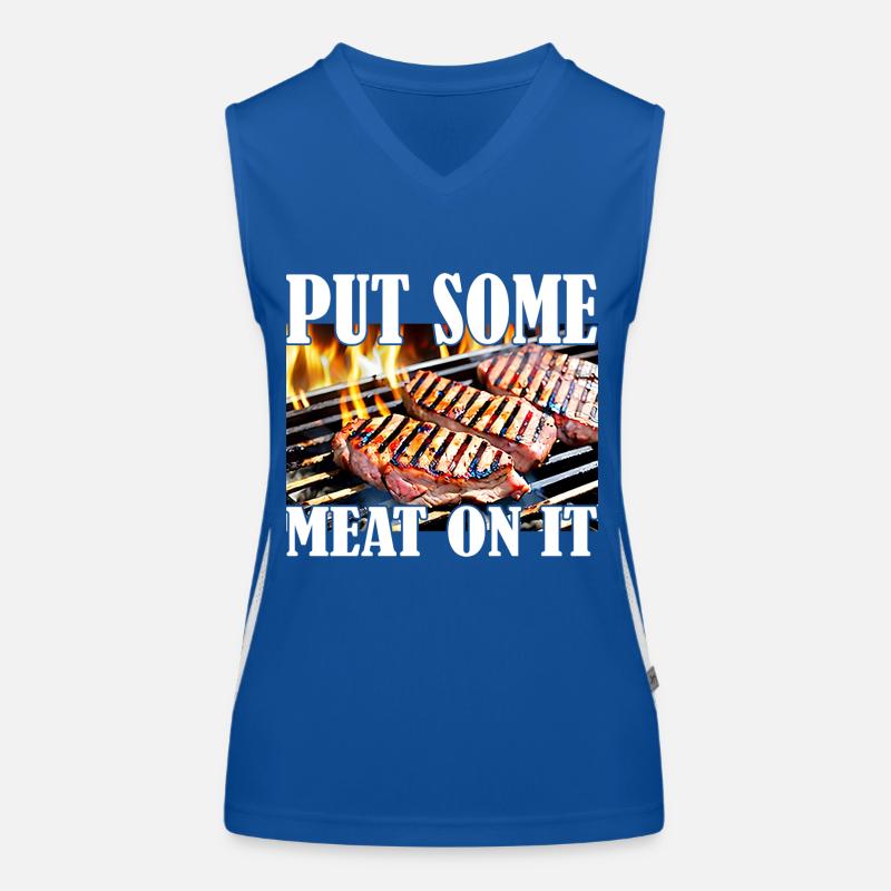 Ich liebe Fleisch Funktionelles Kontrast-Tank Top für Frauen