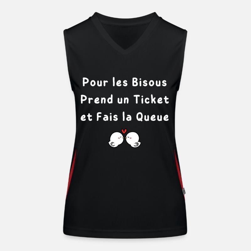 Pour les Bisous Prend un Ticket et Fais la Queue Débardeur respirant contrasté Femme