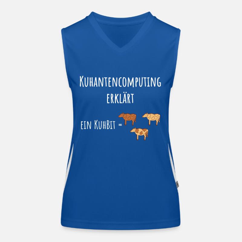 Quantencomputing mit Kühen Lustig Geschenk Kuhbit Funktionelles Kontrast-Tank Top für Frauen