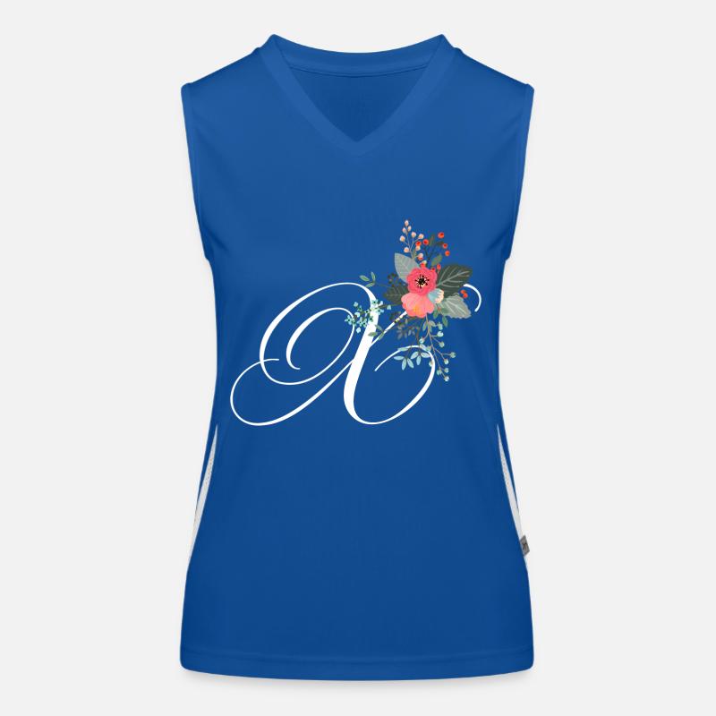 Buchstabe x geblüht Funktionelles Kontrast-Tank Top für Frauen