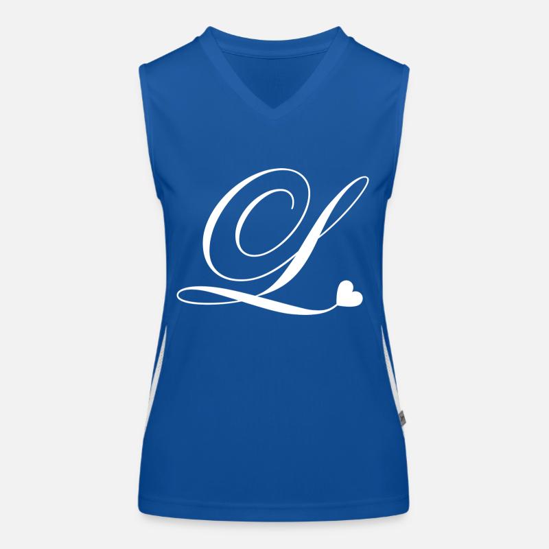 Buchstabe l Kalligraphie Herz Funktionelles Kontrast-Tank Top für Frauen