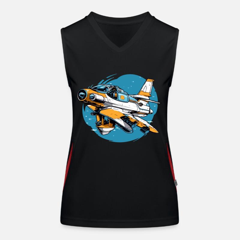 Furious volcano plane Women's Functional Contrast Tank Top