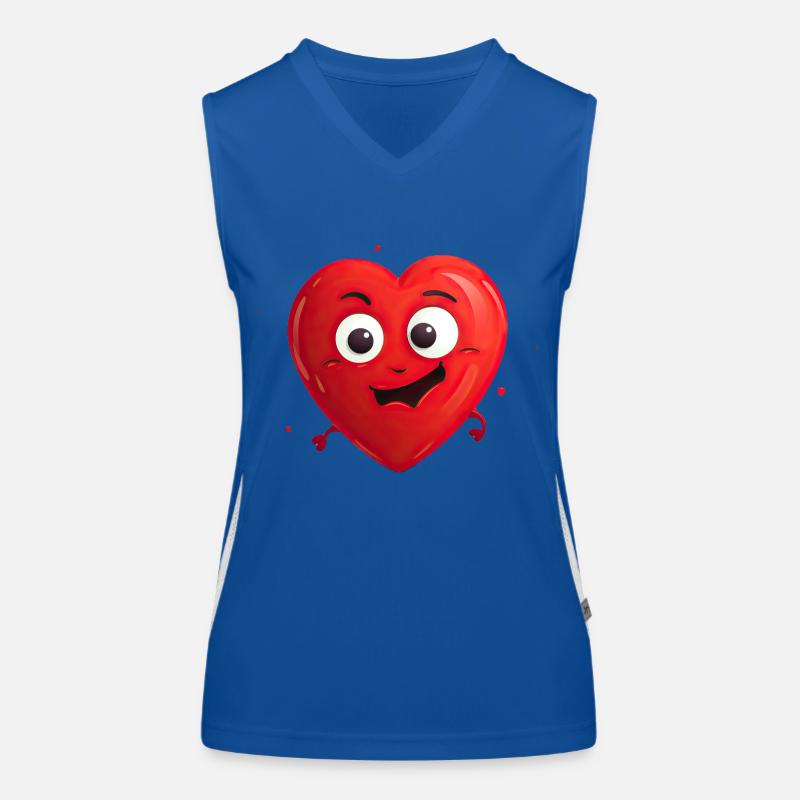 Fröhliches Herz Funktionelles Kontrast-Tank Top für Frauen