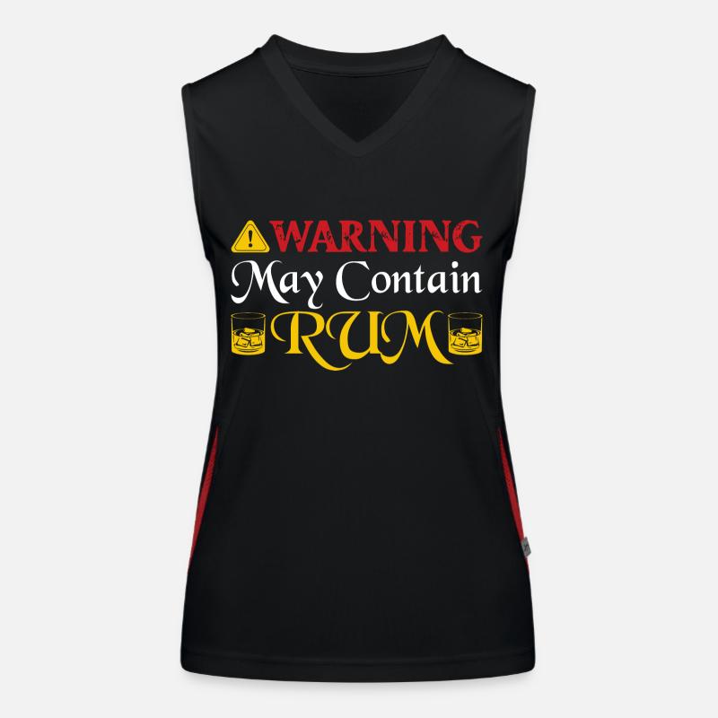 Warning May Contain Rum Drinking Alcohol Funktionelles Kontrast-Tank Top für Frauen