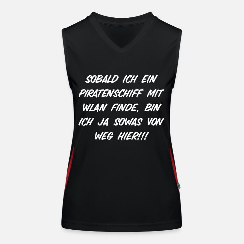 Sobald ich ein piratenschiff mit wlan finde Funktionelles Kontrast-Tank Top für Frauen