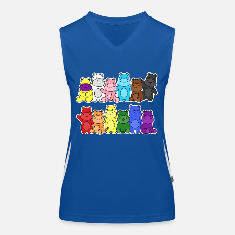 Pride Progress Flagge Nilpferde Gleichberechtigung Funktionelles Kontrast-Tank Top für Frauen