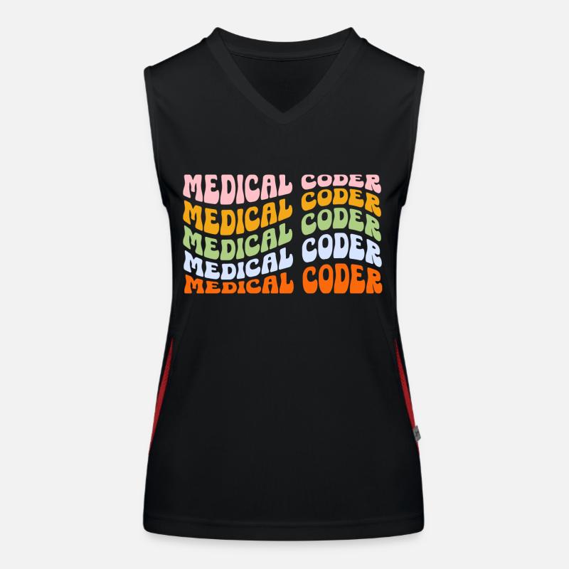 Spécialiste du codage de codeur médical Débardeur respirant contrasté Femme