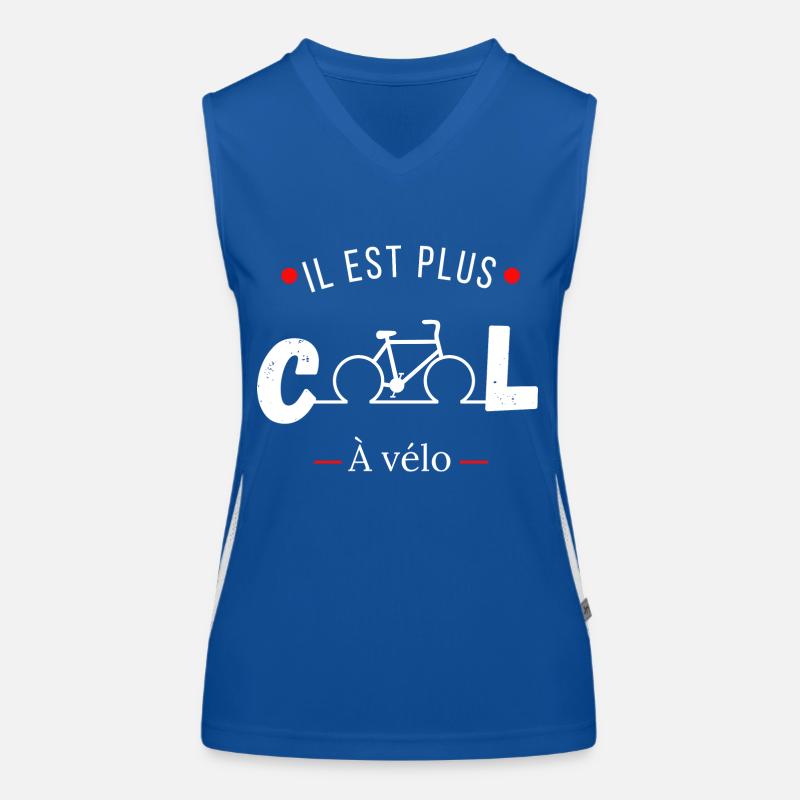 Il est plus cool à vélo -idée cadeau vélo Débardeur respirant contrasté Femme
