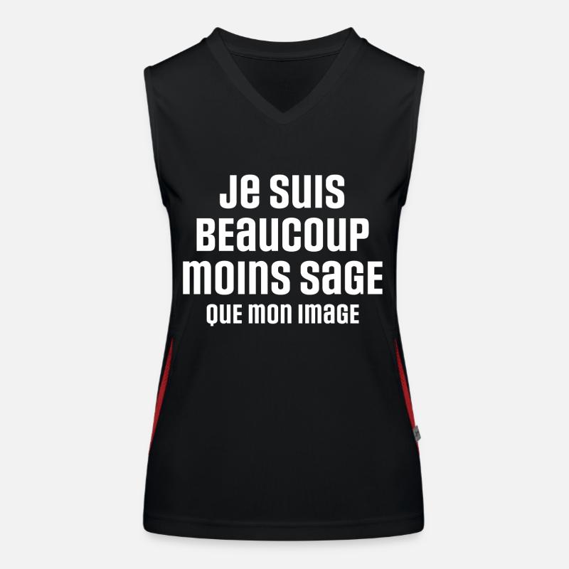 Je suis beaucoup moins sage que mon image Débardeur respirant contrasté Femme