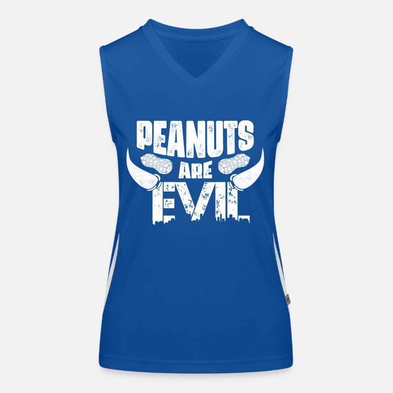 Peanuts Are Evil Nut Allergic Awareness Funktionelles Kontrast-Tank Top für Frauen