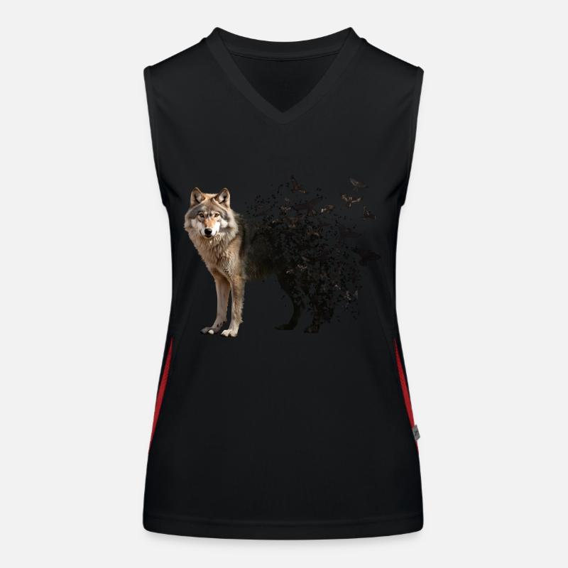 Wolf Funktionelles Kontrast-Tank Top für Frauen