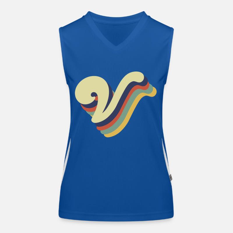 Retro-V-Buchstabe Funktionelles Kontrast-Tank Top für Frauen