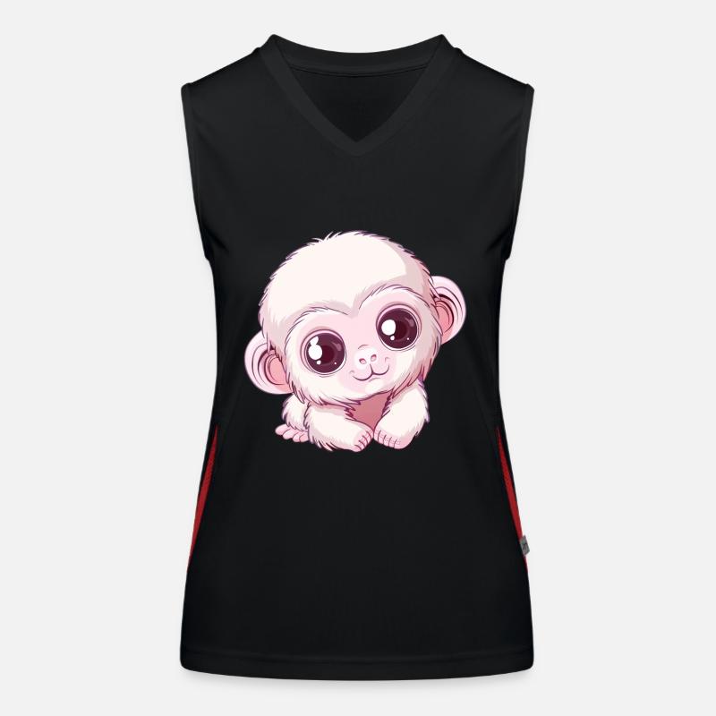 Look mignon de bébé singe rose Débardeur respirant contrasté Femme