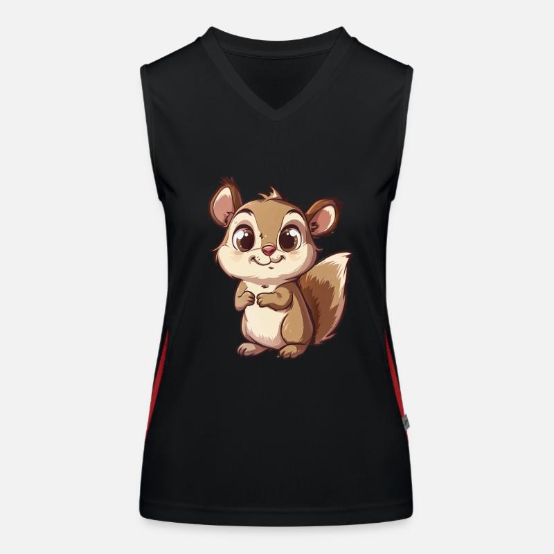 Cute Chipmunk With Big Eyes Women's Functional Contrast Tank Top
