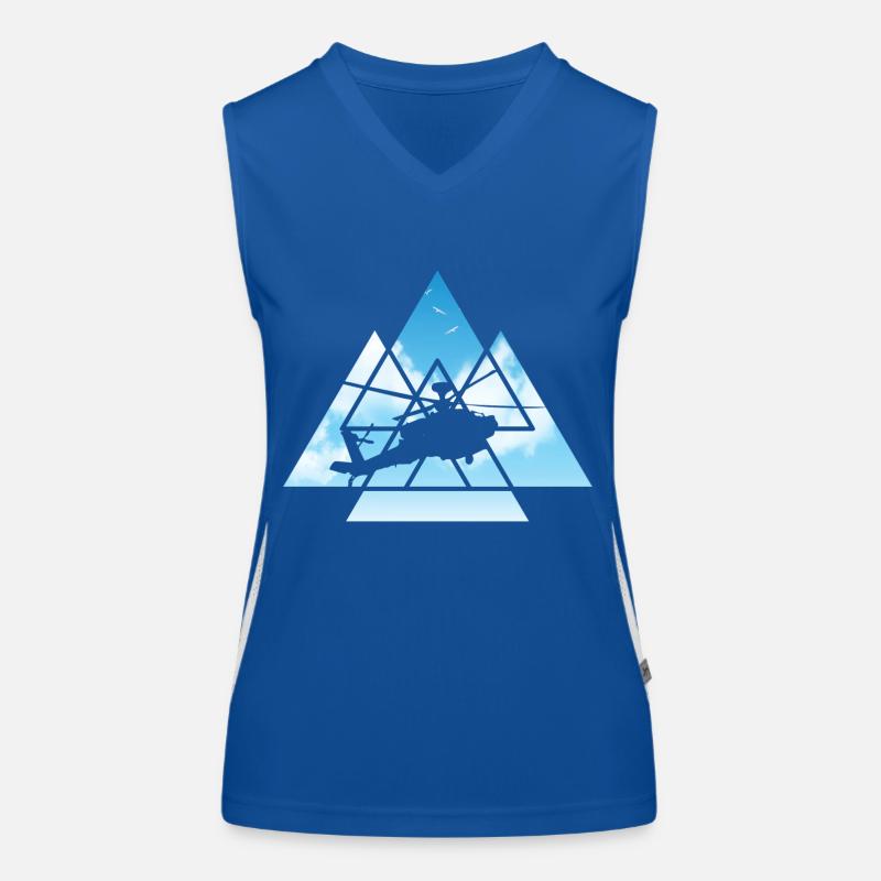 Helicopter Pilot Helicopter Triangle Women's Functional Contrast Tank Top