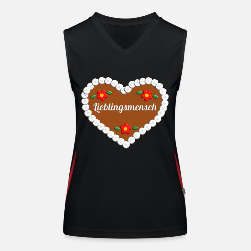 Lieblingsmensch Lebkuchenherz Geschenk Funktionelles Kontrast-Tank Top für Frauen