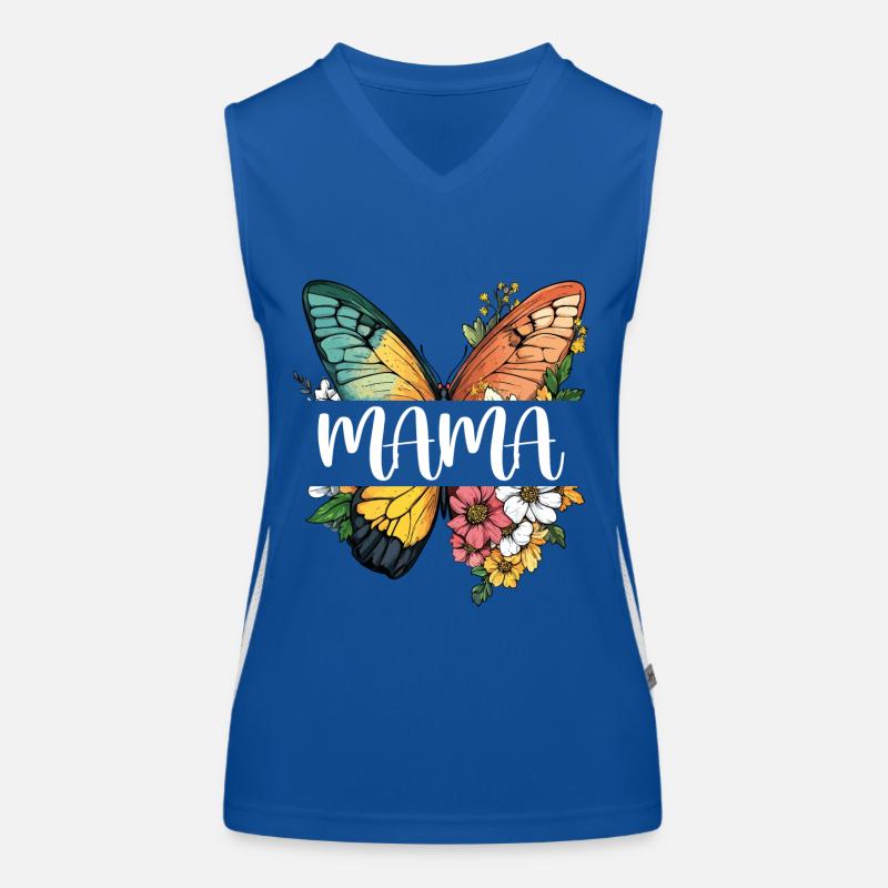 Mama Schmetterling Blumen Beste Mutter Muttertag Funktionelles Kontrast-Tank Top für Frauen
