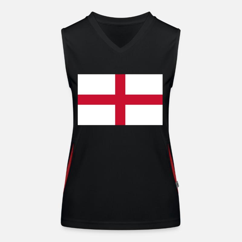 England - Women's Functional Contrast Tank Top - black/red