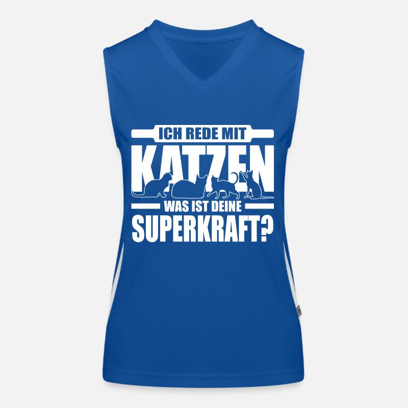 Ich rede mit Katzen, was ist deine Superkraft Funktionelles Kontrast-Tank Top für Frauen