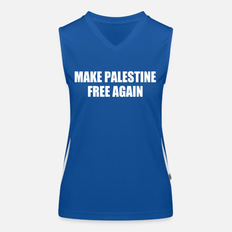 make palestine free again Women's Functional Contrast Tank Top