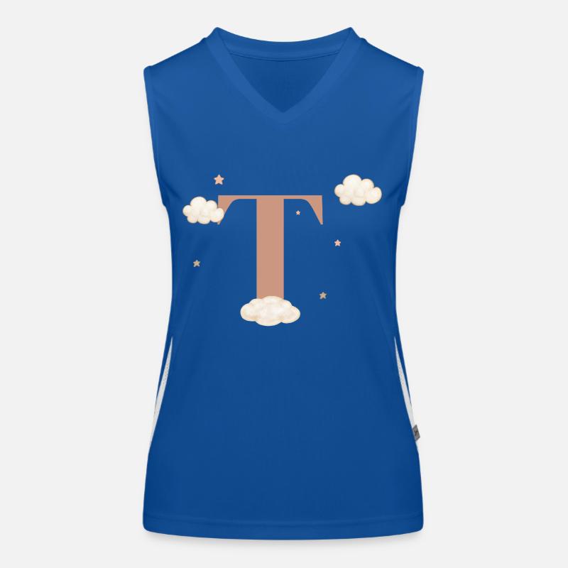 Buchstabe t beschattet Sterne Funktionelles Kontrast-Tank Top für Frauen