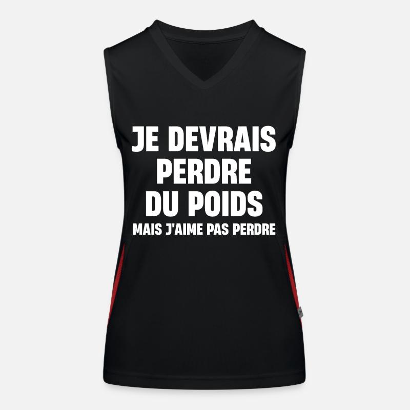 Je devrais perdre du poids mais j'aime pas perder Débardeur respirant contrasté Femme