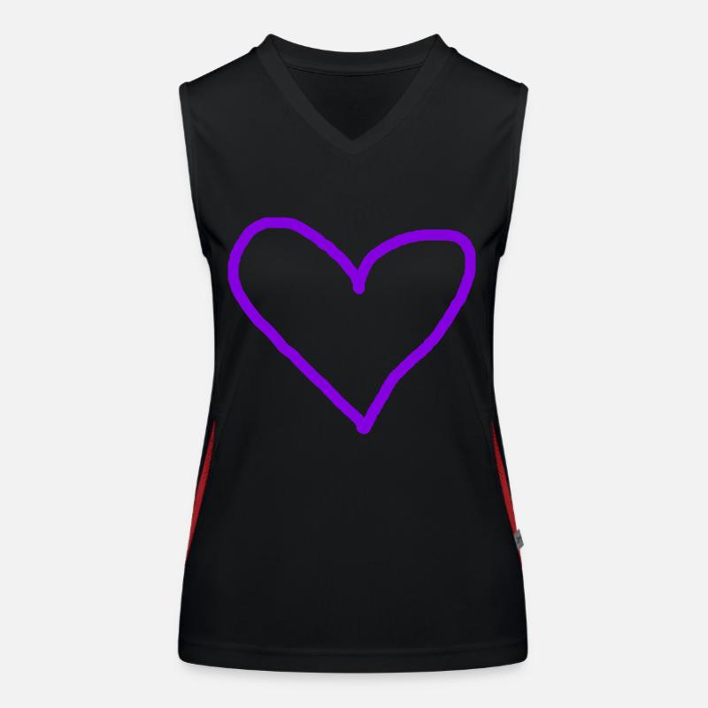Herz lila Geschenkidee Herzchen violett Funktionelles Kontrast-Tank Top für Frauen